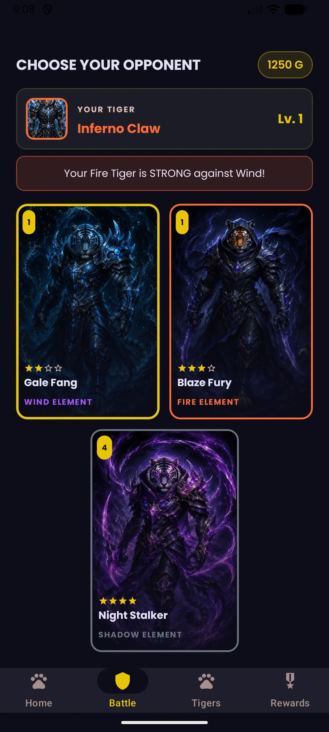 Fortune Tiger – elemental tiger cards