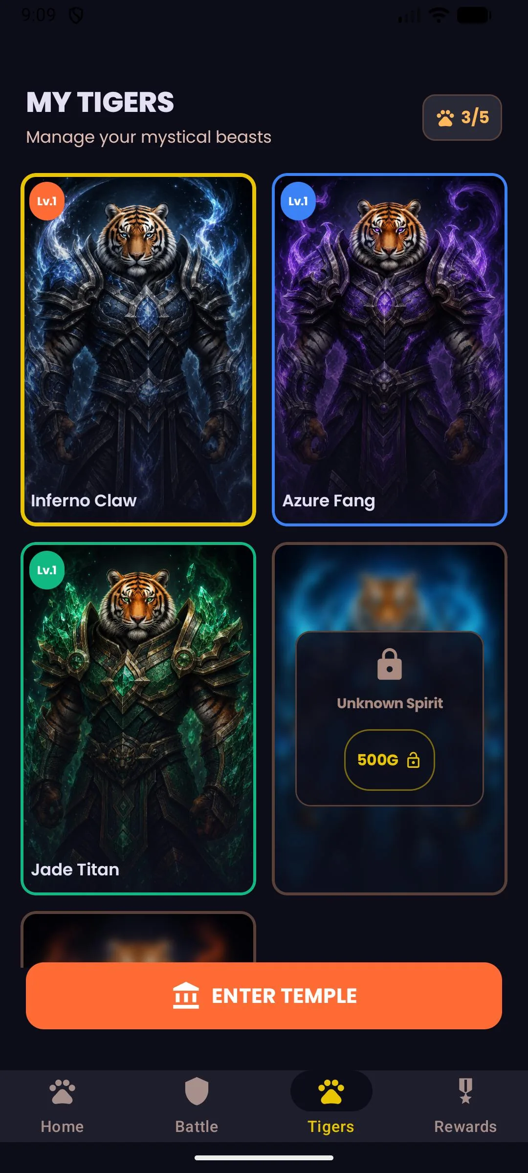 Fortune Tiger – cinematic card art